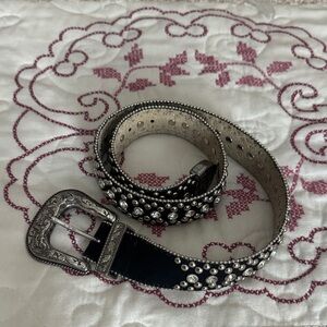 Guess Black and Silver Studded Belt
